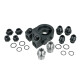 Oil Filter Adapter Plate with Thermostat (82°C), M22x1.5mm and 1/8" NPT Ports - black matt