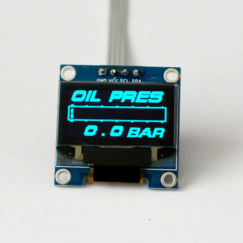 OLED 1.3" digital single oil pressure gauge (Bar) -...