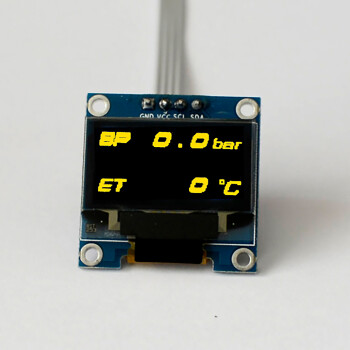 OLED 0.96" digital dual gauge incl. sensor - yellow