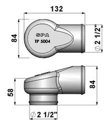 SPA Turbo 90° Alubogen extrem eng mit 63,5mm Durchmesser