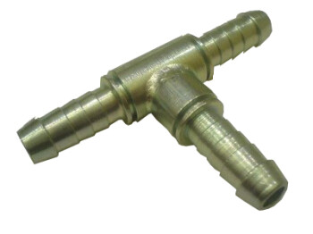 T-Piece - Brass - 8mm rippled