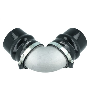 90° Cast Aluminum Elbow Reducer 3.0" / 76mm to 2.0" / 51mm - Tight Radius