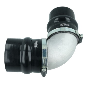 90° Cast Aluminum Elbow Reducer 3.0" / 76mm to 2.0" / 51mm - Tight Radius