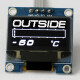 OLED 0.96" digital single outside air temperature gauge (Celcius) - incl. sensor