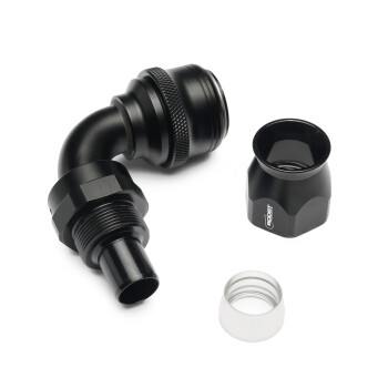 Quick Click Female PTFE Hose End Dash 12 / -12 AN - 90° - matte black