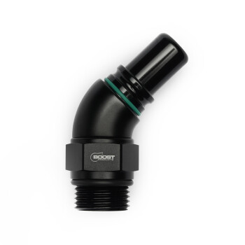 High Flow Quick Click Male Fitting Dash 12 / -12 AN to ORB Dash 12 / -12 AN - 45° - matte black