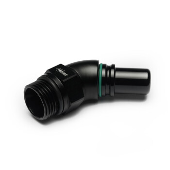 High Flow Quick Click Male Fitting Dash 12 / -12 AN to ORB Dash 12 / -12 AN - 45° - matte black
