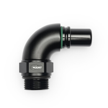 High Flow Quick Click Male Fitting Dash 12 / -12 AN to ORB Dash 12 / -12 AN - 90° - matte black