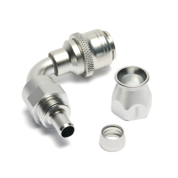 Quick Click Female PTFE Hose End -AN - 90°