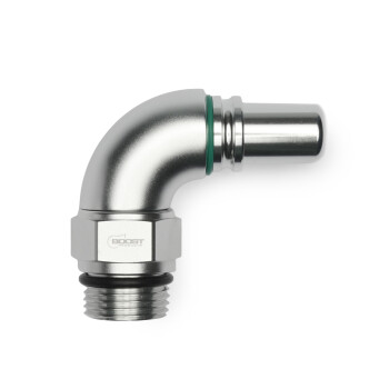 High Flow Quick Click Male Adapter -AN to ORB -AN - 90°