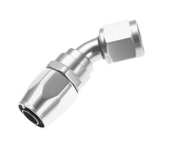 -16 45&deg; female aluminum hose end - clear | RHP