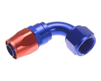 -08 90° female aluminum hose end - red&blue | RHP