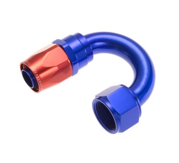 -06 180° female aluminum hose end - red&blue | RHP