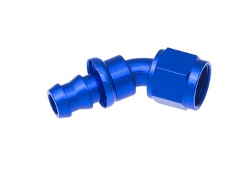 -04 45° AN / JIC hose end push lock - blue | RHP