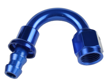 -08 150° AN / JIC hose end push lock - blue | RHP