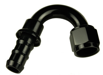 -10 150° AN / JIC hose end push lock - black | RHP