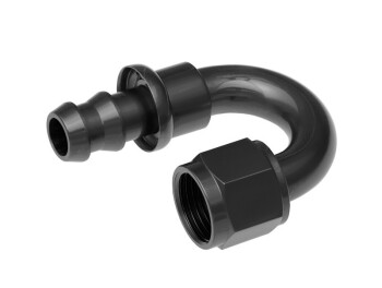 -06 180° AN / JIC hose end push lock - black | RHP