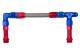 -08X 7/8-20 Dual Inlet to fit Holley-4150 (center to center 9.3") - Red / Blue | RHP