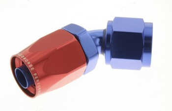 -08 45° female aluminum hose end - red&blue | RHP