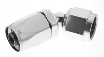 -08 60° female aluminum hose end - non-swivel - clear...
