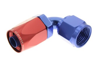 -06 90° female aluminum hose end - red&blue | RHP