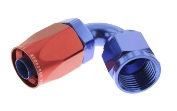 -06 120° female aluminum hose end - red&blue | RHP