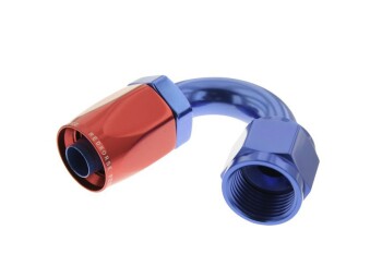 -06 150° female aluminum hose end - red&blue | RHP