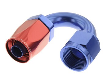 -06 180° female aluminum hose end - red&blue | RHP