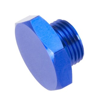 -10 AN / JIC straight thread (o-ring) port plug - blue | RHP