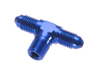 -08 x -06 (3/8") tee with thread on the side - blue...