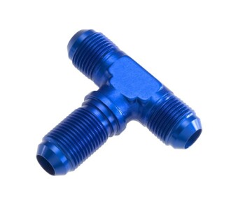 -04 male AN / JIC bulkhead tee (bulkhead on side) - blue...