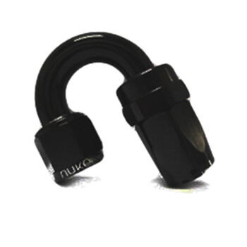 Hose Fitting / -06 AN / Dash 6 / 180° / Black