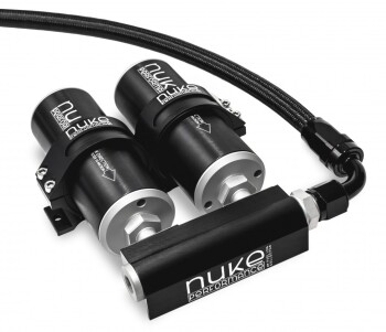 Fuel Log - 4 port Collector : for use with Dual Universal Bracket / / Collector for 2x Nuke Fuel filter Slim | Nuke Performance