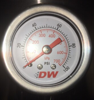 Fuel pressure gauge - mechanical - bar & psi