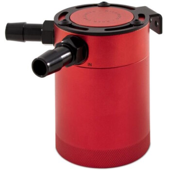 Oil catch can compact baffled mishimoto 2-port / red |...