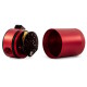 Oil catch can compact baffled mishimoto 2-port / red | MMBCC-CBTWO-RD