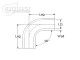Silicone Elbow 90°, 76mm, black