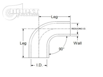 Silicone Reducer Elbow 90°, 89 - 76mm, black