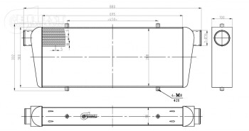 Intercooler 700x300x100mm - 76mm - Competition - 900HP