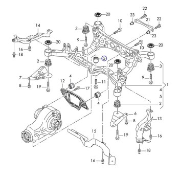 034Motorsport Billet Aluminum Rear Differential Mount Upgrade, Audi S5 (2008-2016)