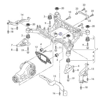 Billet Aluminum Rear Differential Mount Upgrade, Audi A6 Quattro (2012-2016)