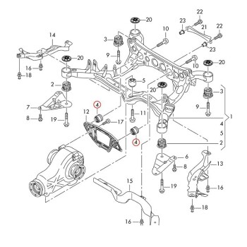 Rear Differential Carrier Mount Insert Kit, Audi RS6 (2012-2016)