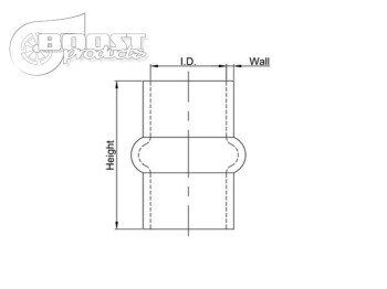 Silicone Coupler - Single Hump, 51mm, black