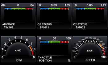 Nissan 370Z OBDII multi gauge system for OEM navigation or aftermarket head unit
