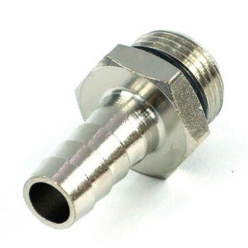 1/4" BSP to 8mm barb connection - stainless steel