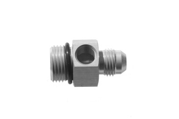 -06 AN male to -08 ORB with 1/8NPT gauge port adapter -...
