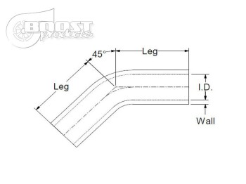 Silicone Elbow 45°, 63mm, black