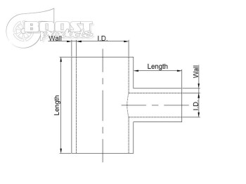 Silicone T-Piece Adapter 76mm / 25mm / black