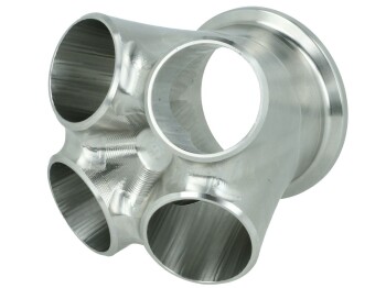 4-Cyl. CNC stainless steel V-Band collector for Garrett GTX30 / GTX35 / G25 - without Wastegate port