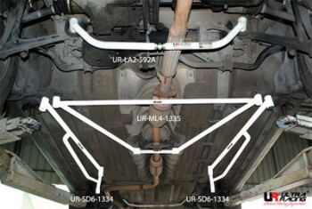 2x 3-Point Side Floor Bars Honda Accord 90-93
